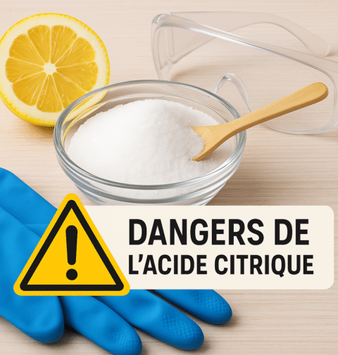 Acide citrique et citrons avec des E.P.I