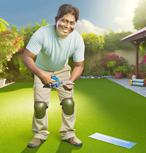 comment couper du gazon synthétique